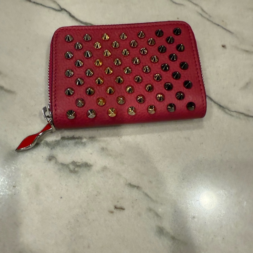 Christian louboutin spike panettone coin purse pink and red - Picture 8 of 16